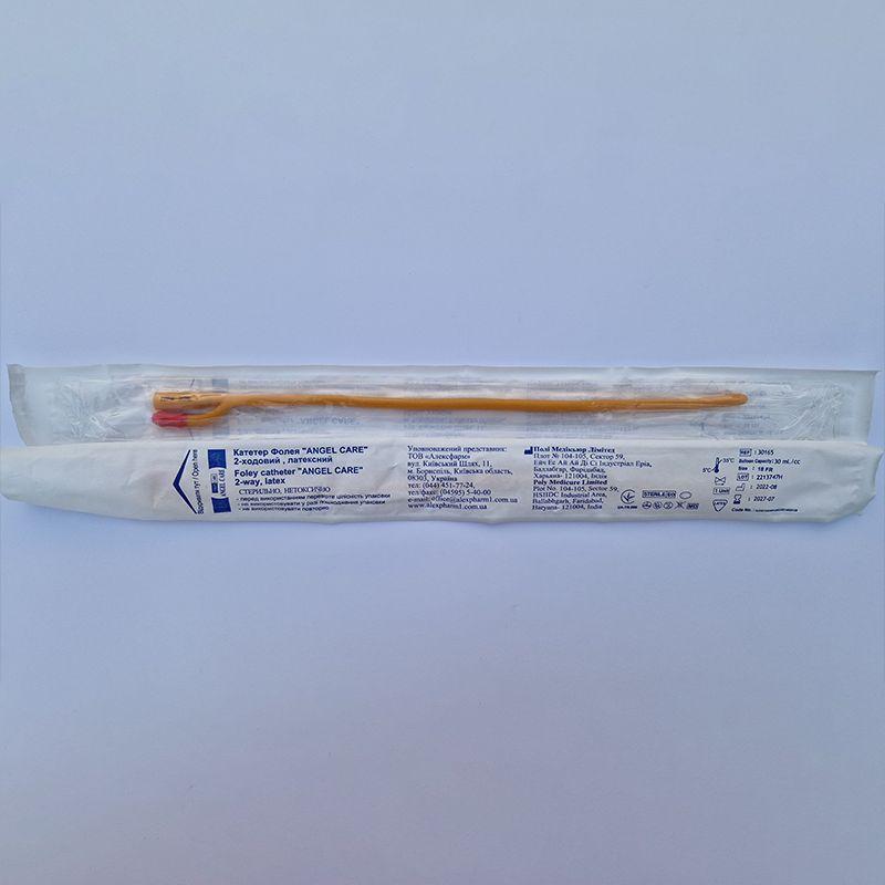 Катетер Фолея "ANGEL CARE", 18 Fr, 2-ходовий , латексний